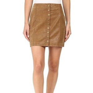 NWT Free People Vegan Suede Tan Oh Snap Skirt